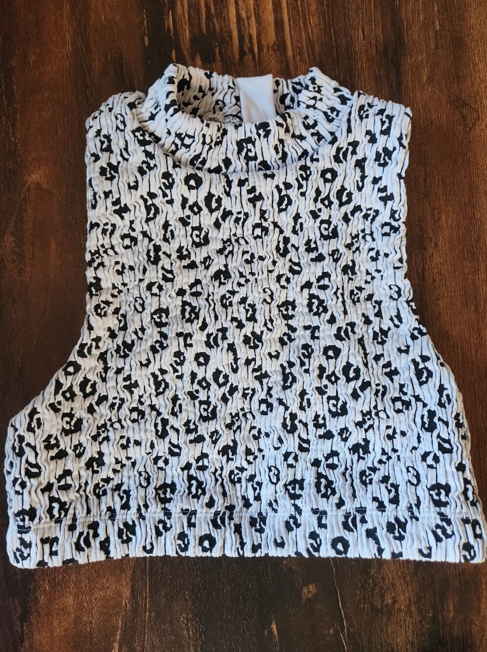 Good American Black White Leopard Crinkle Swim Bottom S/M NWOT$32